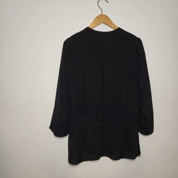 L'AGENCE Black 100% Silk Top Size Medium - Picture 5 of 9